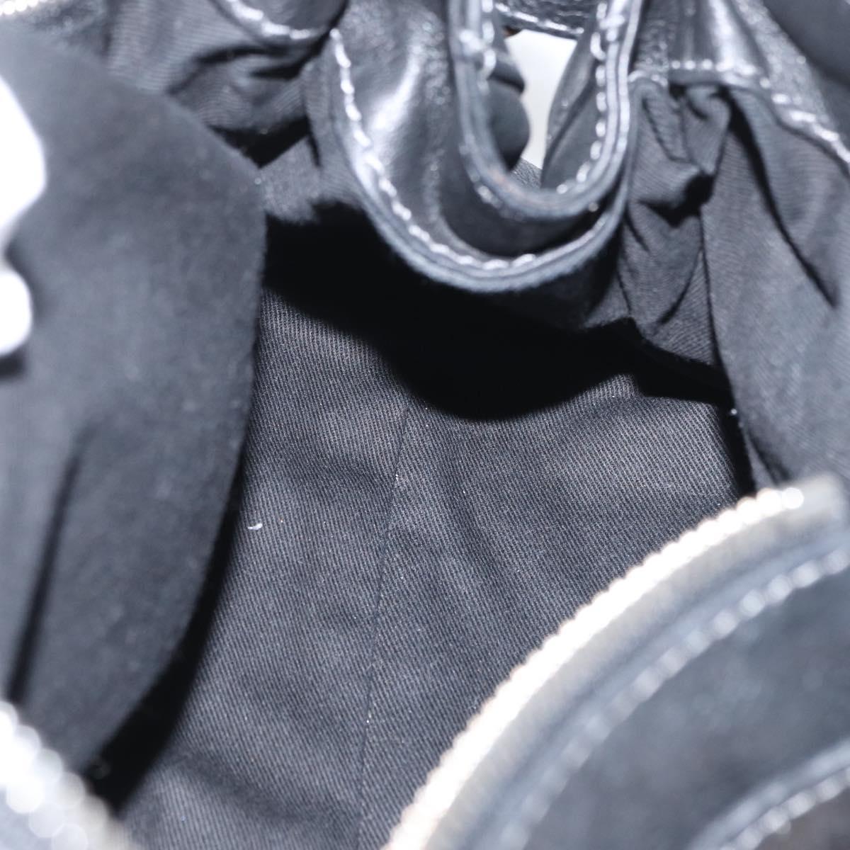 Chloe Paddington Hand Bag Leather Black Gold Silver Auth am10860SAV