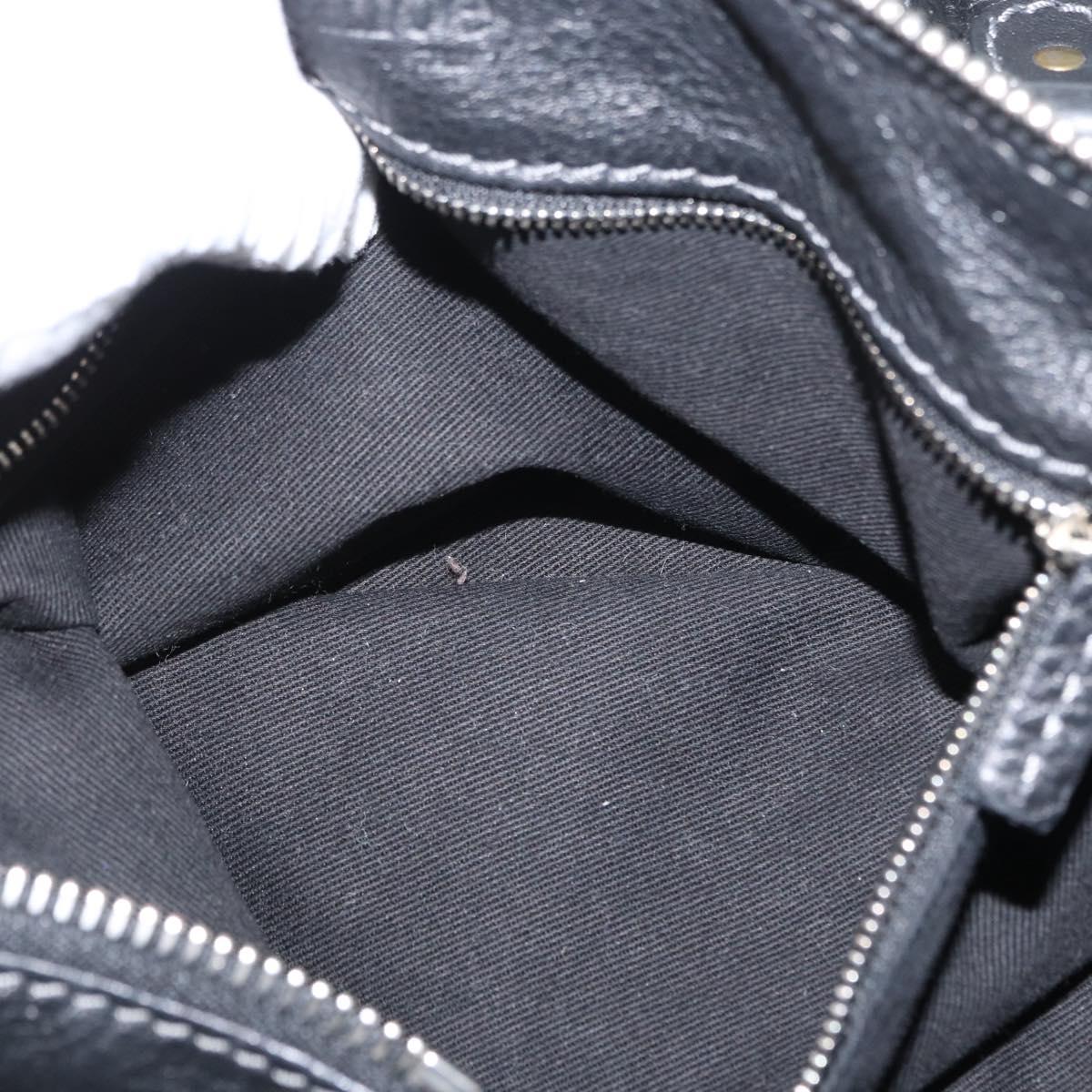 Chloe Paddington Hand Bag Leather Black Gold Silver Auth am10860SAV