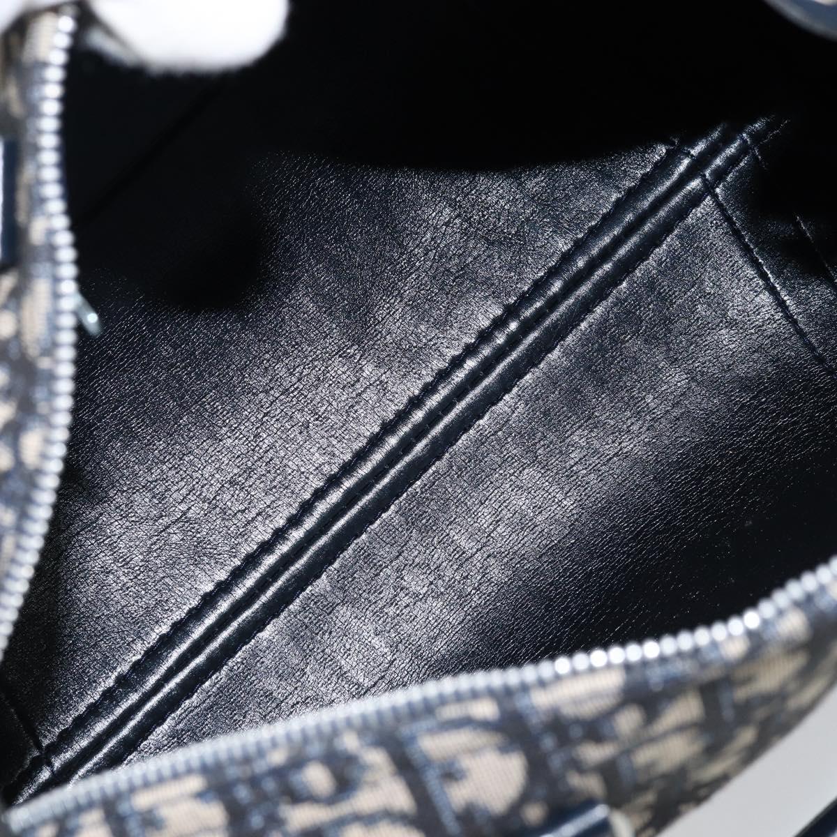 Christian Dior Trotter Canvas mini Boston Bag Navy Silver Auth am10864V