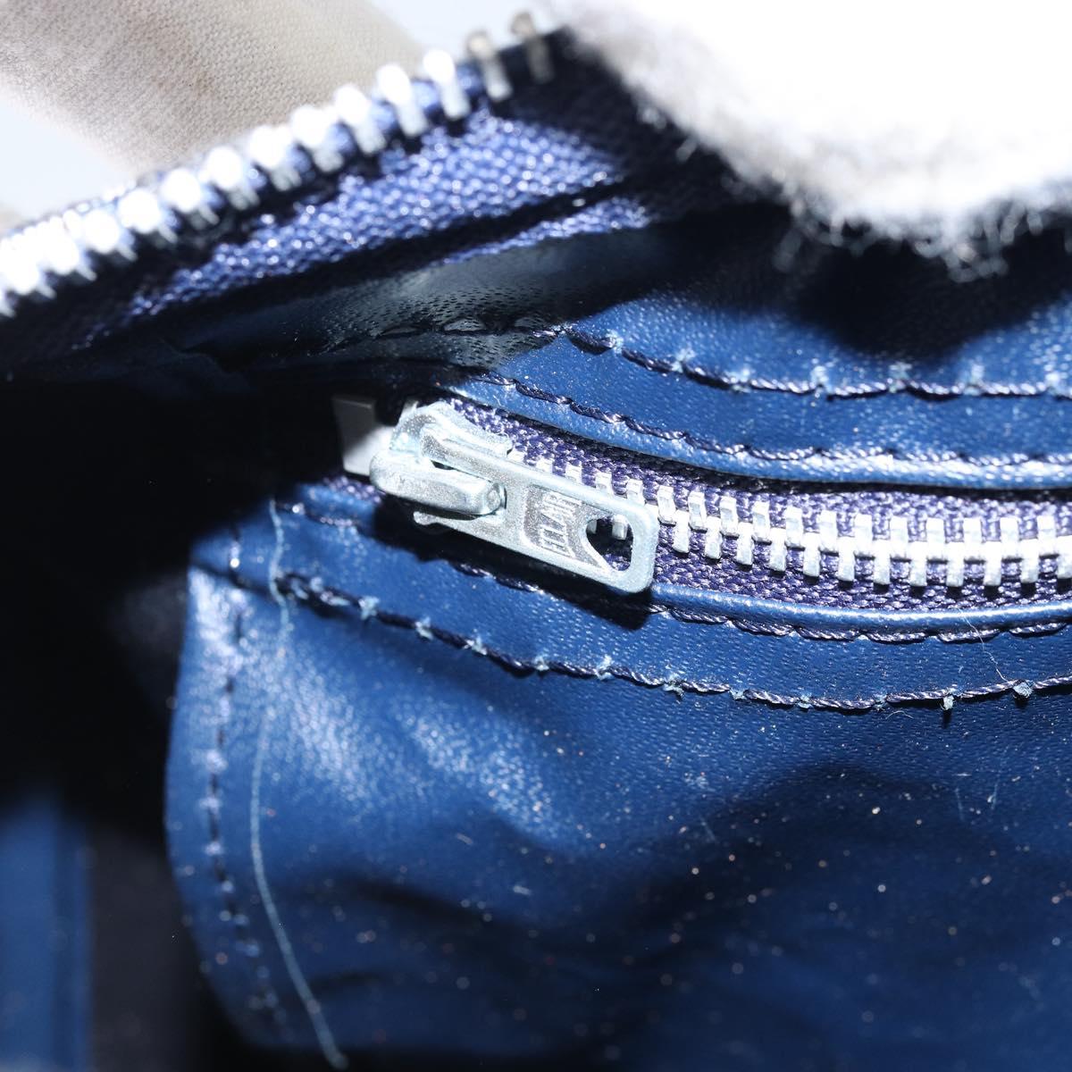 Christian Dior Trotter Canvas mini Boston Bag Navy Silver Auth am10864V