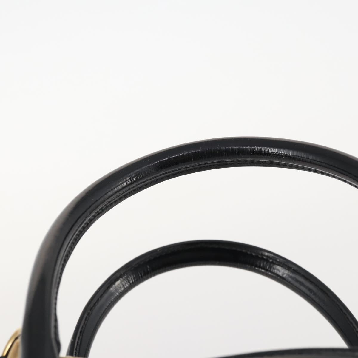 GUCCI Tote Bag Patent leather 2way Black Gold 000 1669 0503 Auth am10865