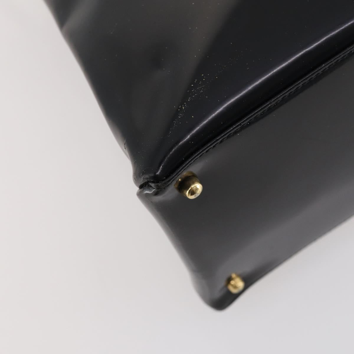 GUCCI Tote Bag Patent leather 2way Black Gold 000 1669 0503 Auth am10865