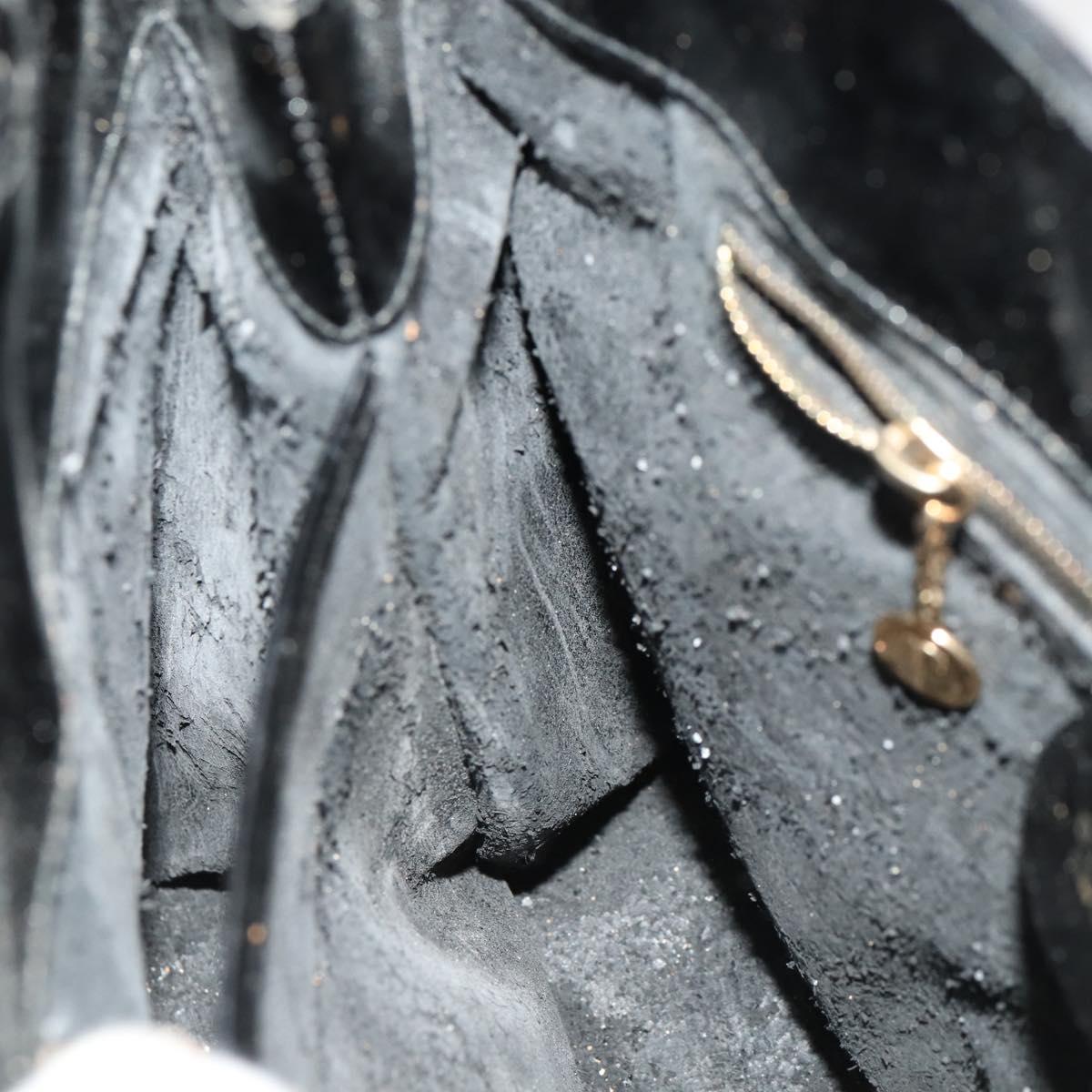GUCCI Tote Bag Patent leather 2way Black Gold 000 1669 0503 Auth am10865
