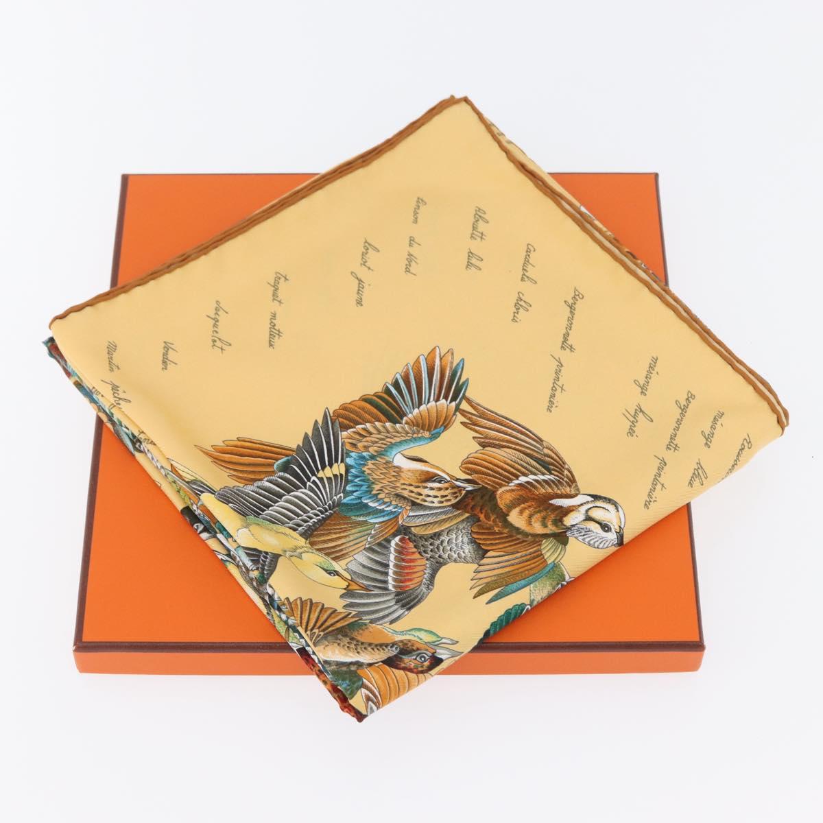 HERMES Carre 90 Scarf ""L'INTRUS"" Silk Yellow Auth am10872V