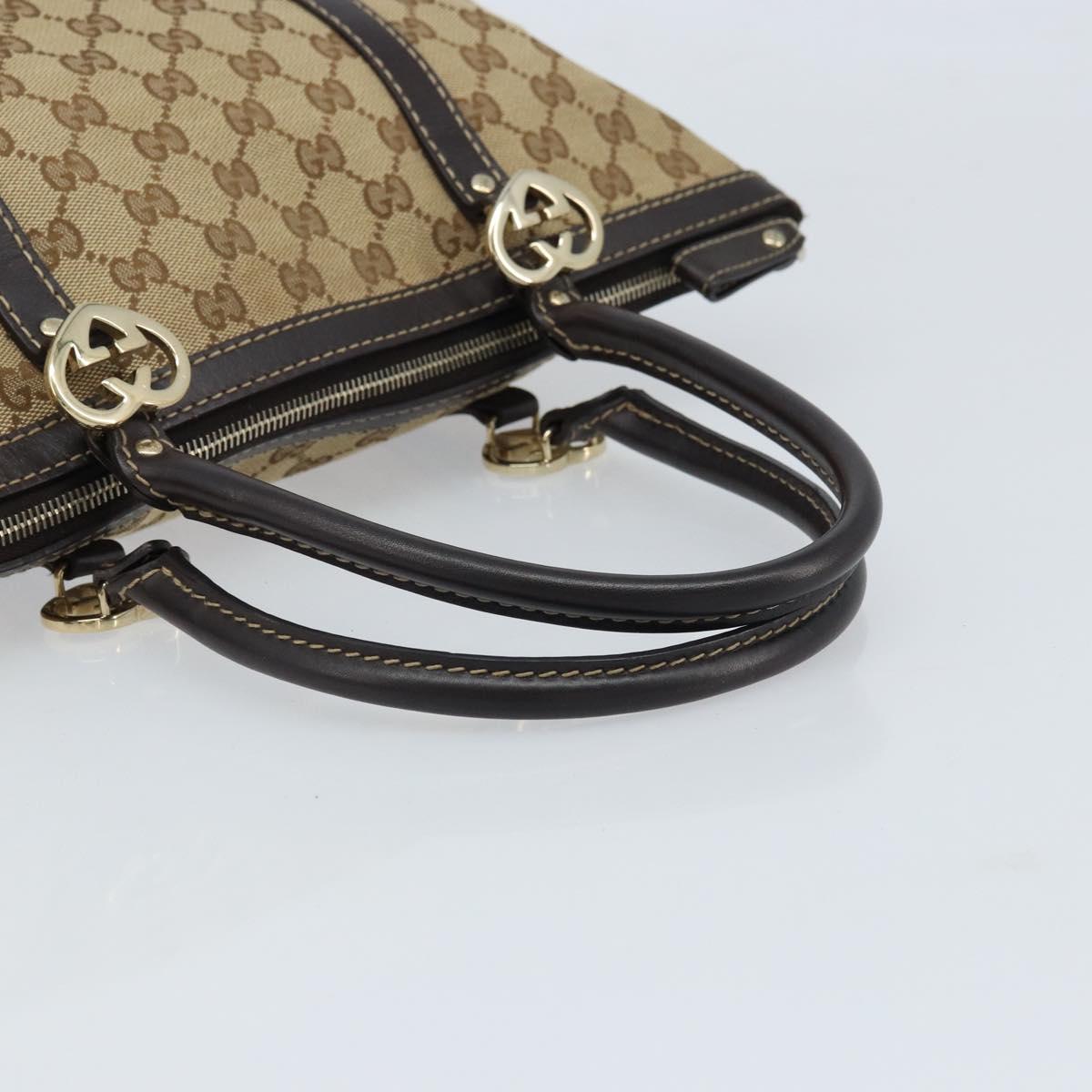 GUCCI GG Canvas Lovely Hand Bag Beige Gold 257069 Auth am10873V