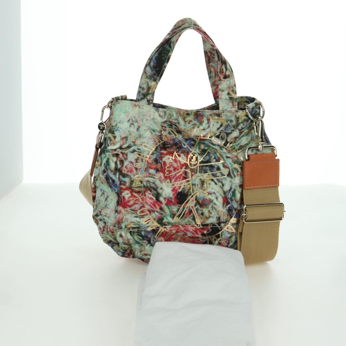 Vivienne Westwood Tote Bag Canvas 2way Gold Multicolor Auth am10891A