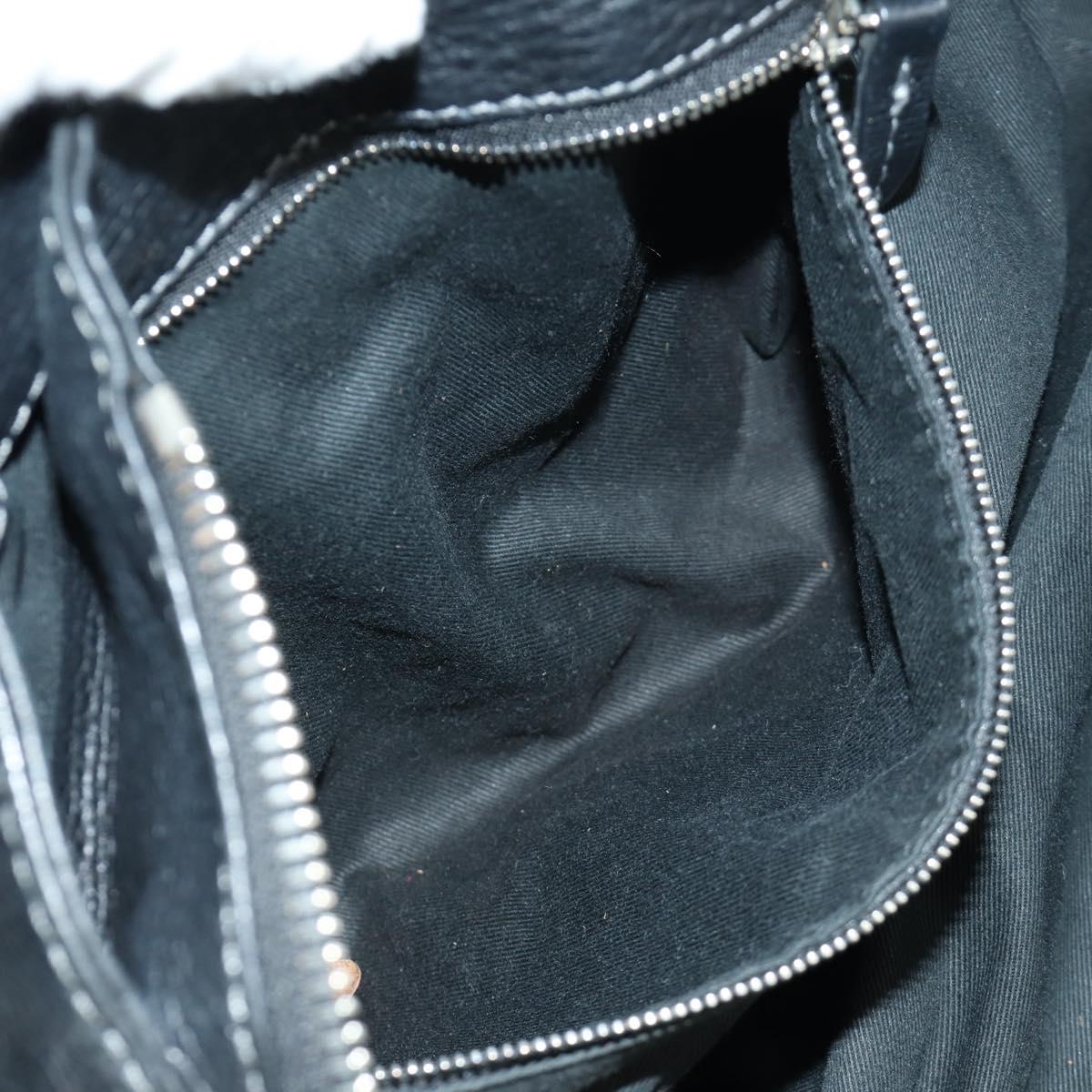 Chloe Paddington Tote Bag Leather Black Gold Silver Auth am10896V