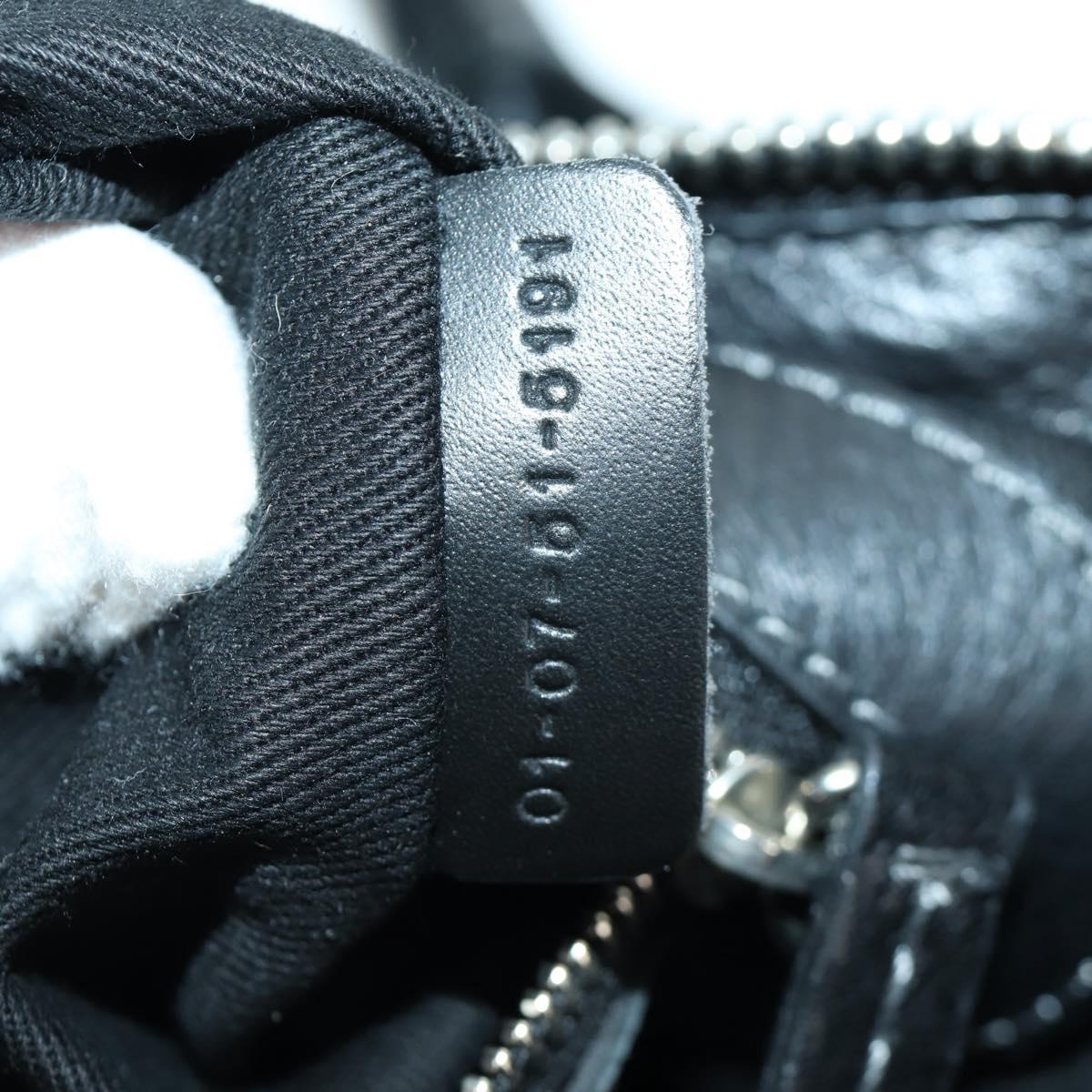 Chloe Mini Paddington Hand Bag Leather Black Gold Silver Auth am10897SAV