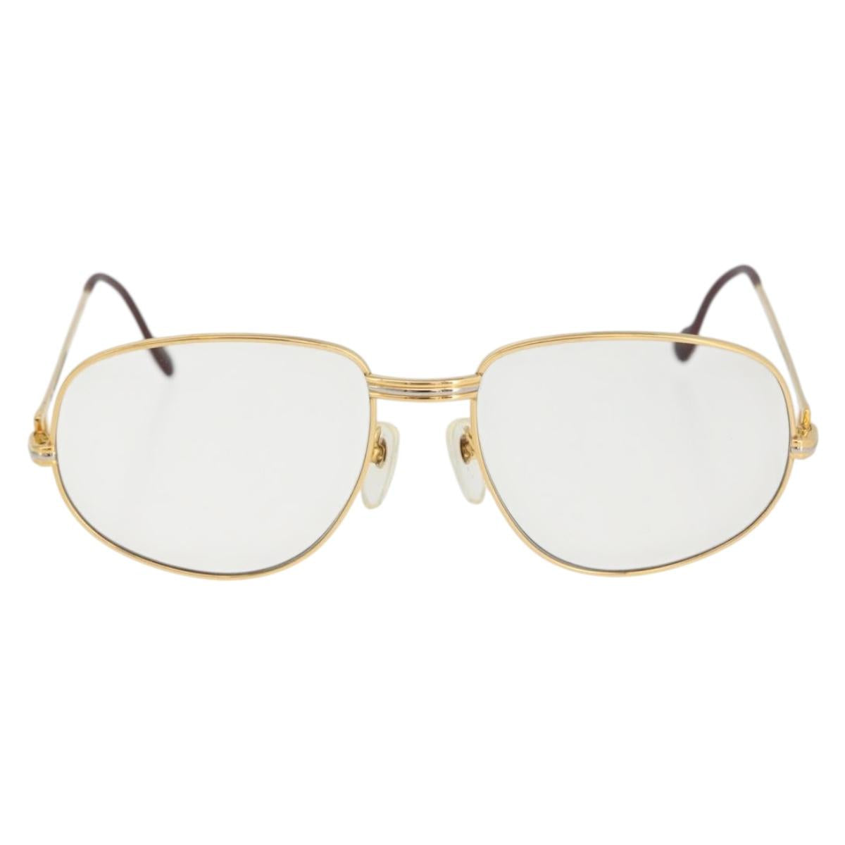 CARTIER Trinity Glasses metal Gold Tone Auth am10917