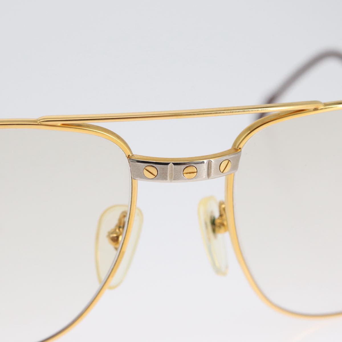 CARTIER Glasses metal Gold Tone Auth am10921