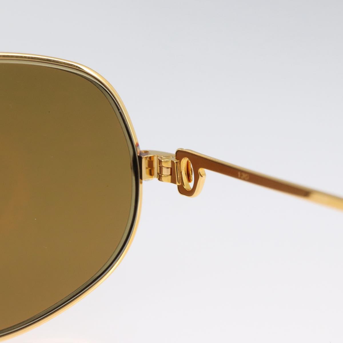 CARTIER Sunglasses metal Gold Tone Auth am10923