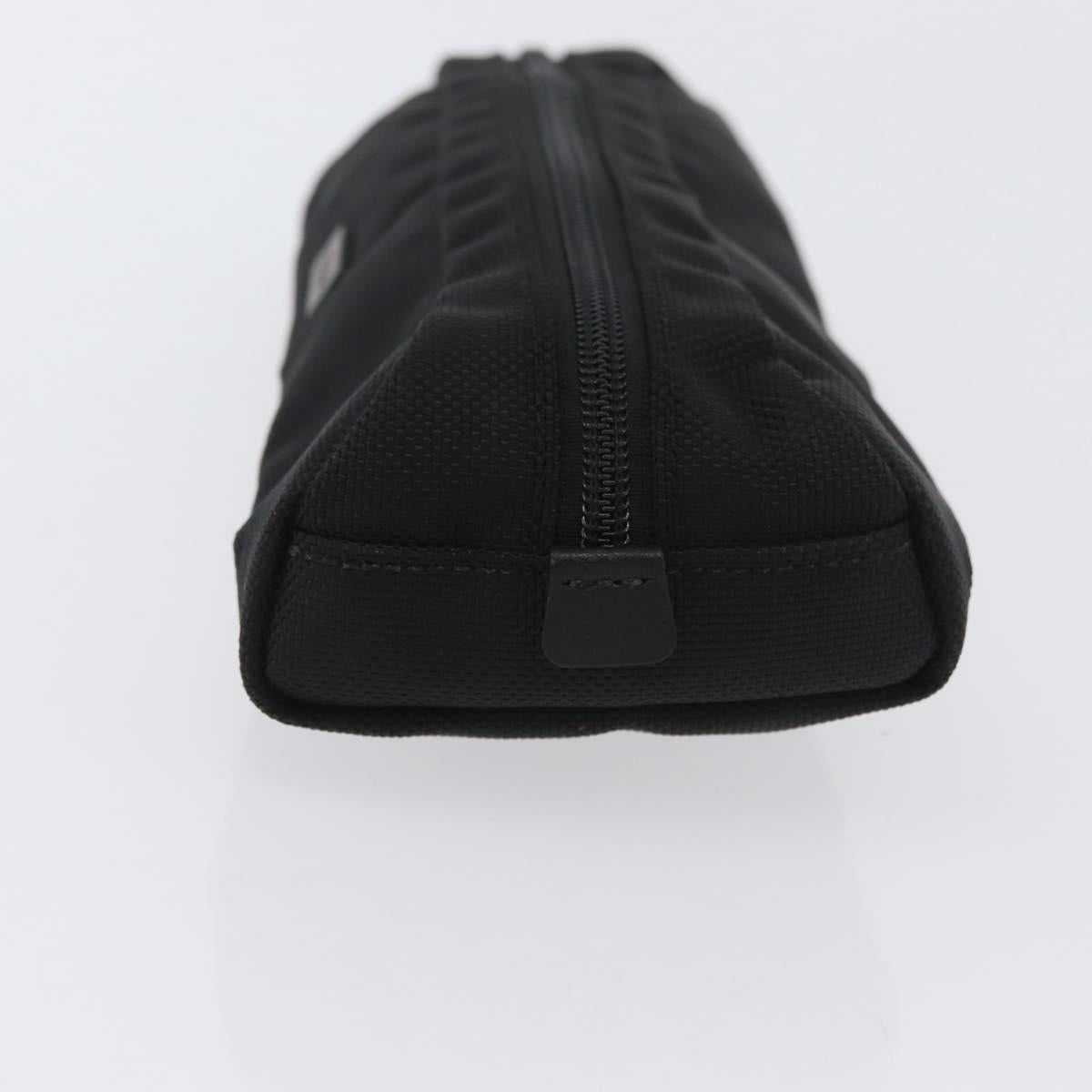 TUMI Pouch Name Tag Leather nylon 6 Set Black Auth am10927