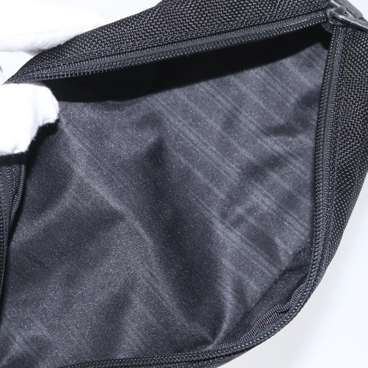TUMI Pouch Name Tag Leather nylon 6 Set Black Auth am10927