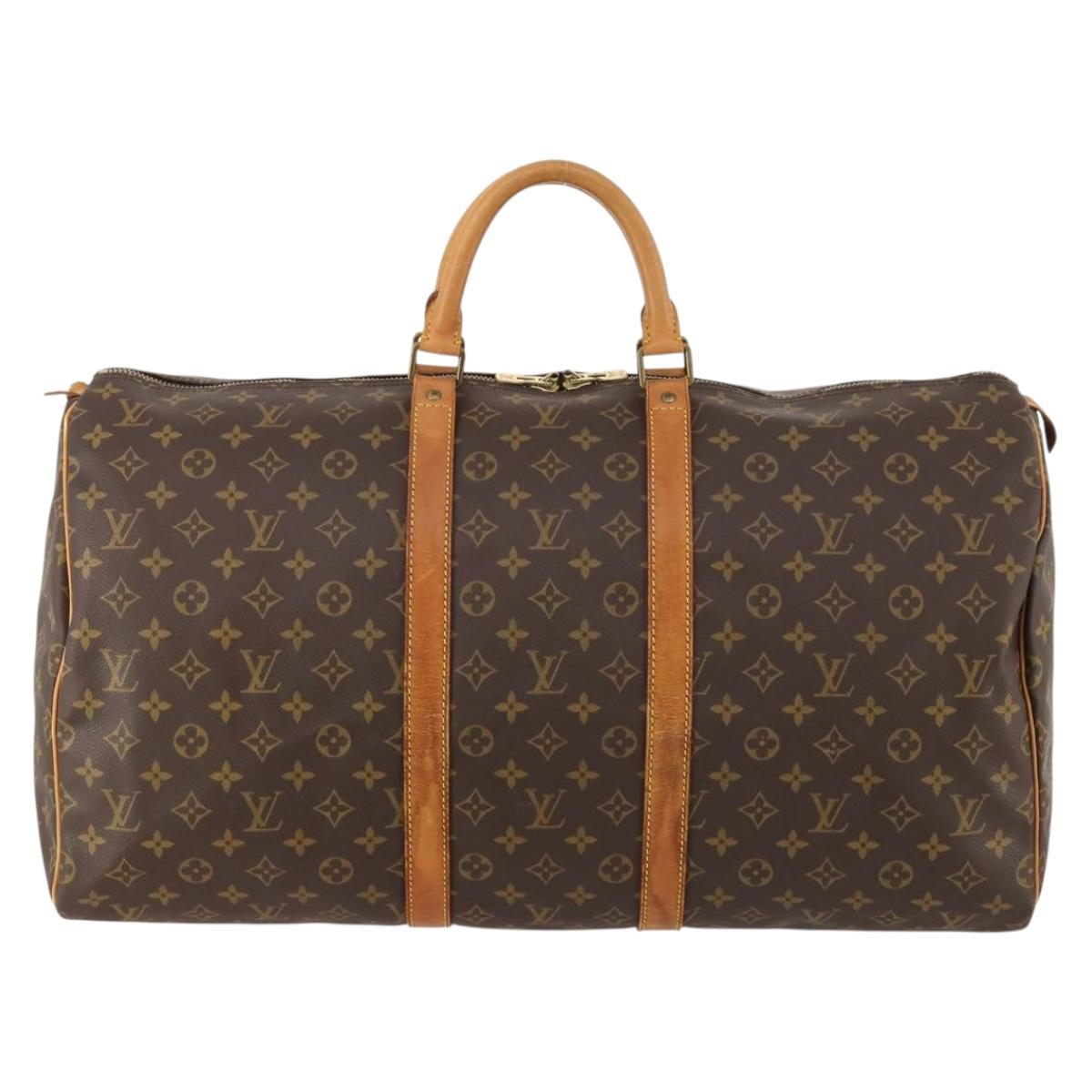 LOUIS VUITTON Monogram Keepall 55 Boston Bag M41424 LV Auth am10942