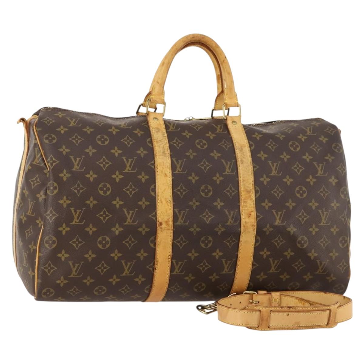 LOUIS VUITTON Monogram Keepall Bandouliere 50 Boston Bag M41416 LV Auth am10944