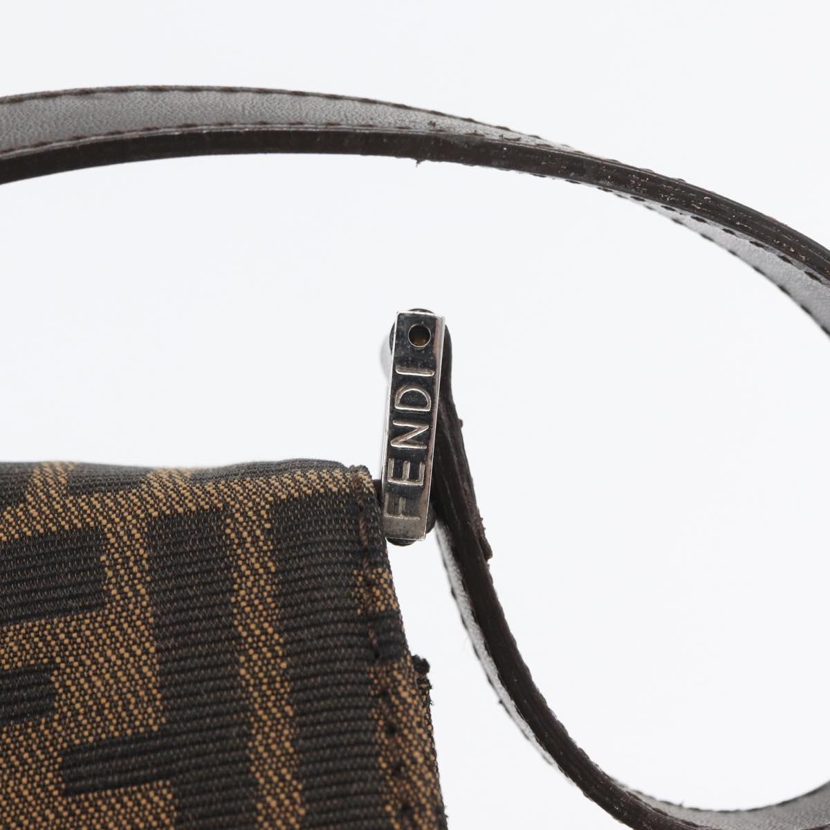 FENDI Zucca Canvas Mamma Baguette Shoulder Bag Brown Silver Auth am10947V
