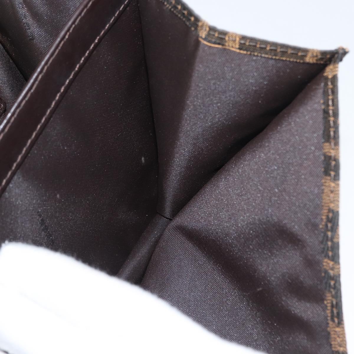 FENDI Zucca Canvas Mamma Baguette Shoulder Bag Brown Silver Auth am10947V