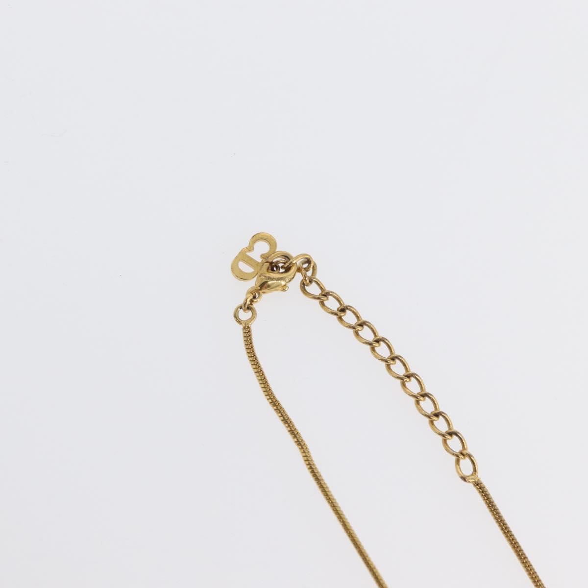 Christian Dior D Necklace metal Gold Auth am10955
