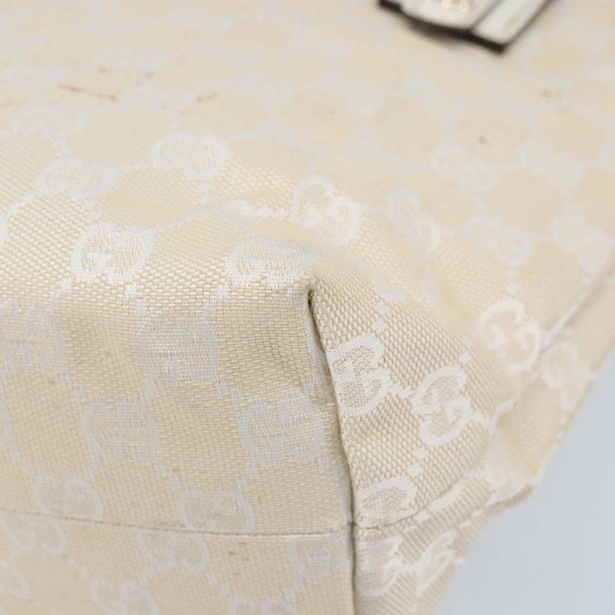 GUCCI GG Canvas Tote Bag Outlet Gold White 257250 Auth am10958
