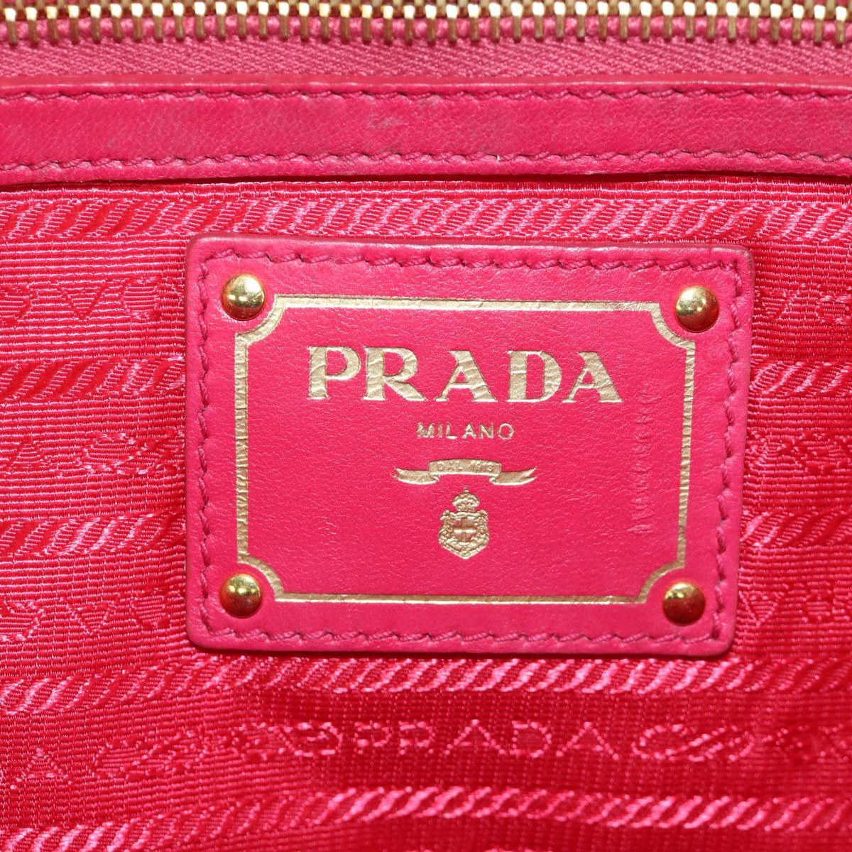 PRADA Chain Tote Bag Nylon Gold Pink Auth am10964V