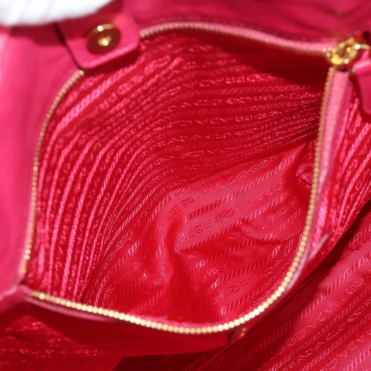 PRADA Chain Tote Bag Nylon Gold Pink Auth am10964V