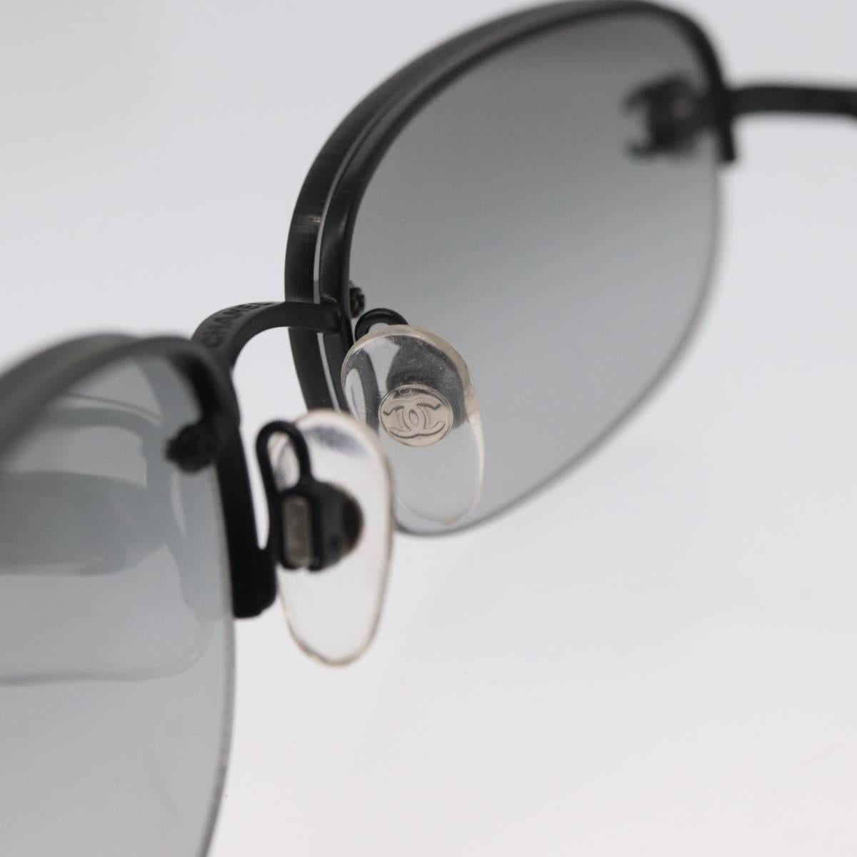 CHANEL CC Sunglasses metal Black CC Auth am10967V