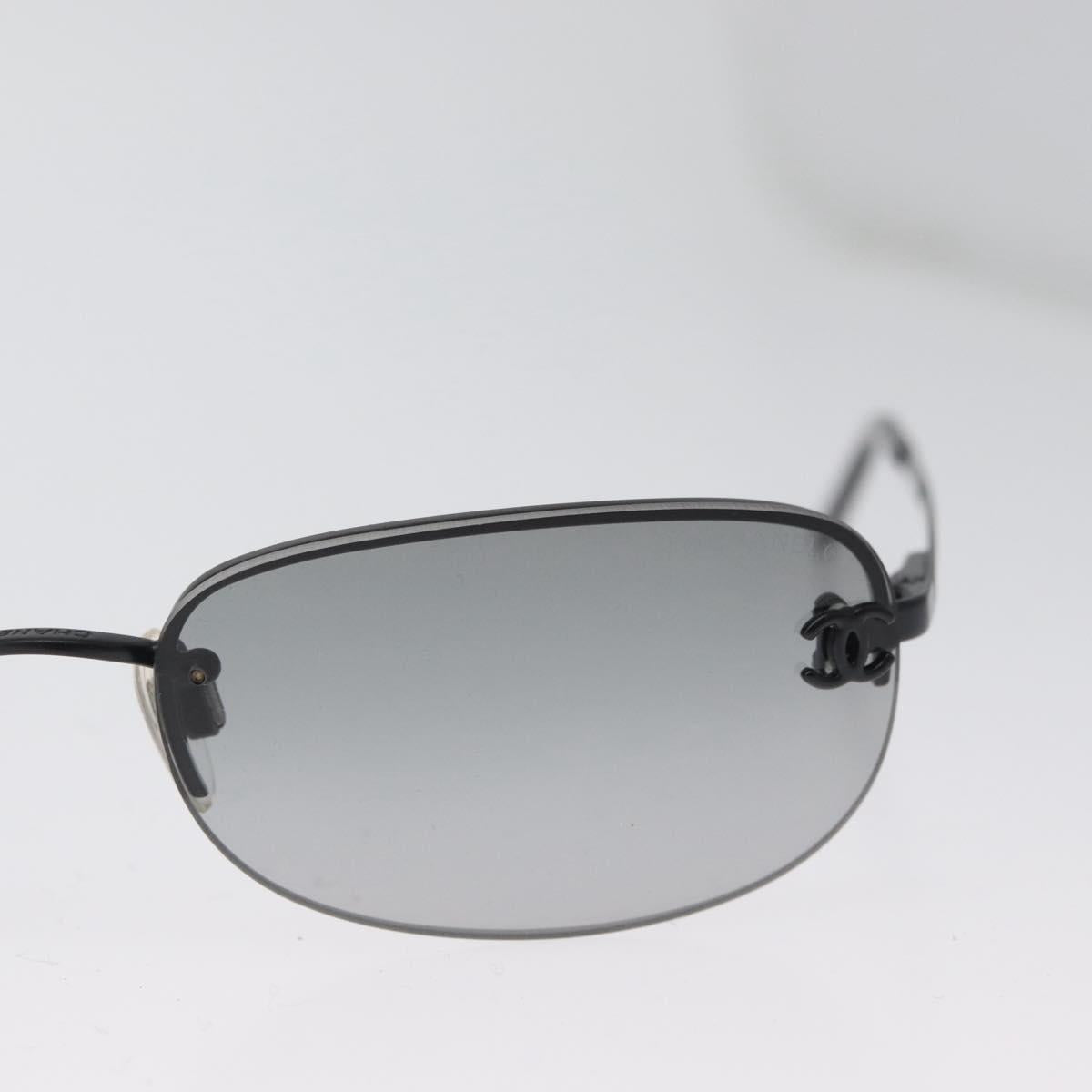 CHANEL CC Sunglasses metal Black CC Auth am10967V