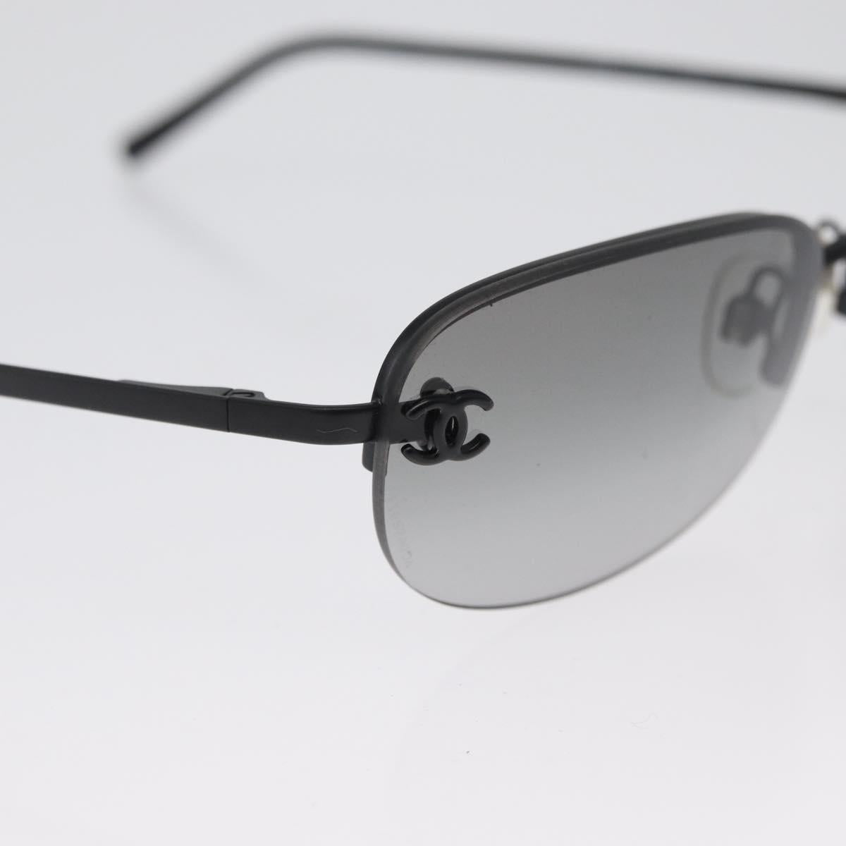 CHANEL CC Sunglasses metal Black CC Auth am10967V
