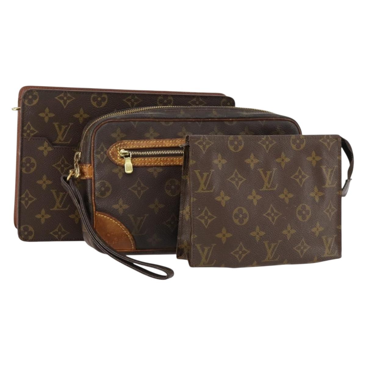 LOUIS VUITTON Monogram Clutch Bag 3 Set LV Auth am10971