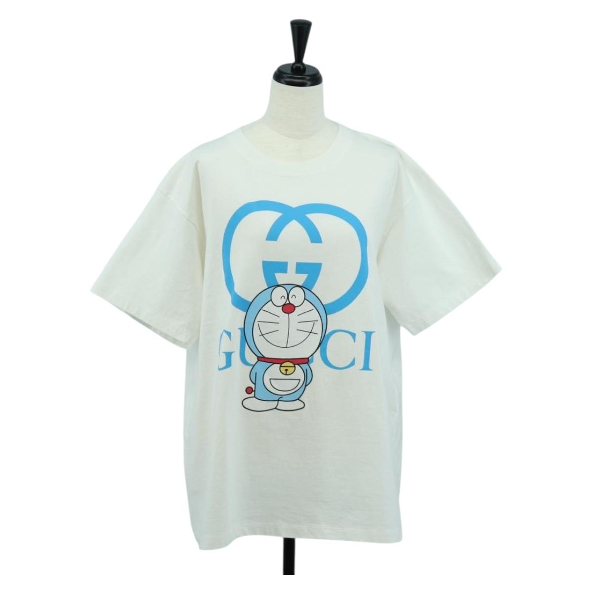 GUCCI Doraemon Collaboration Short Sleeved T Shirt Cotton White Auth am10973M