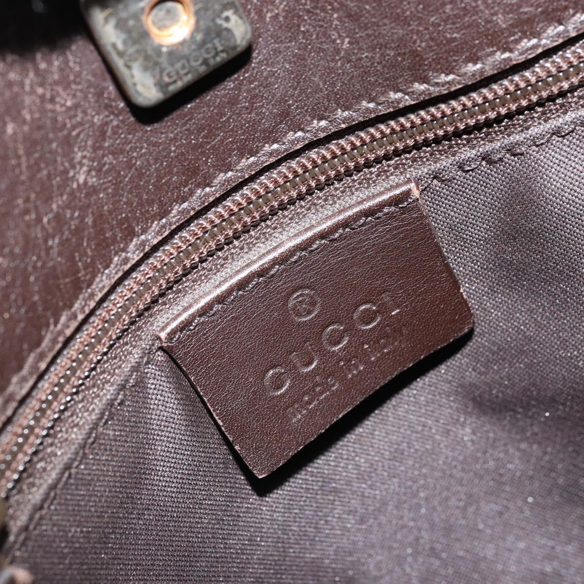 GUCCI GG Canvas Shoulder Bag Gold Brown 91762 Auth am10977