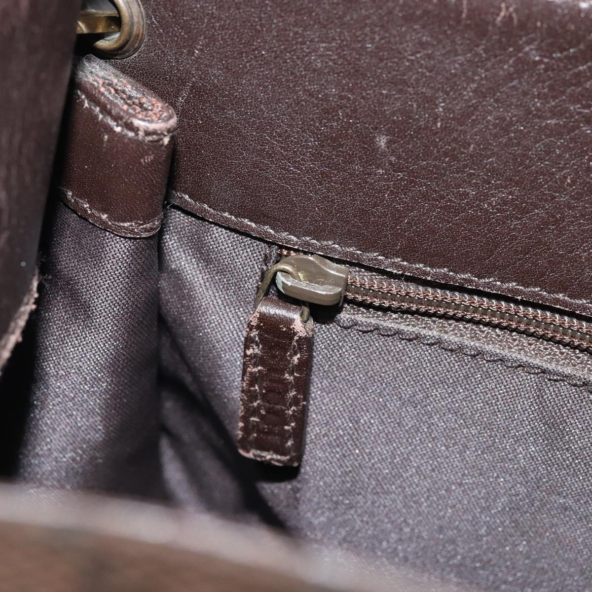 GUCCI GG Canvas Shoulder Bag Gold Brown 91762 Auth am10977