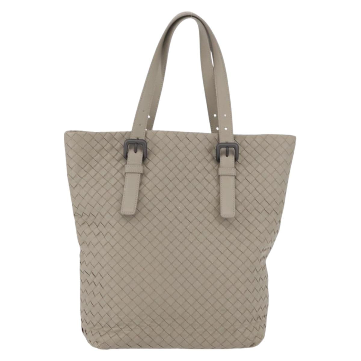 BOTTEGA VENETA INTRECCIATO Tote Bag Leather Beige Auth am10978V