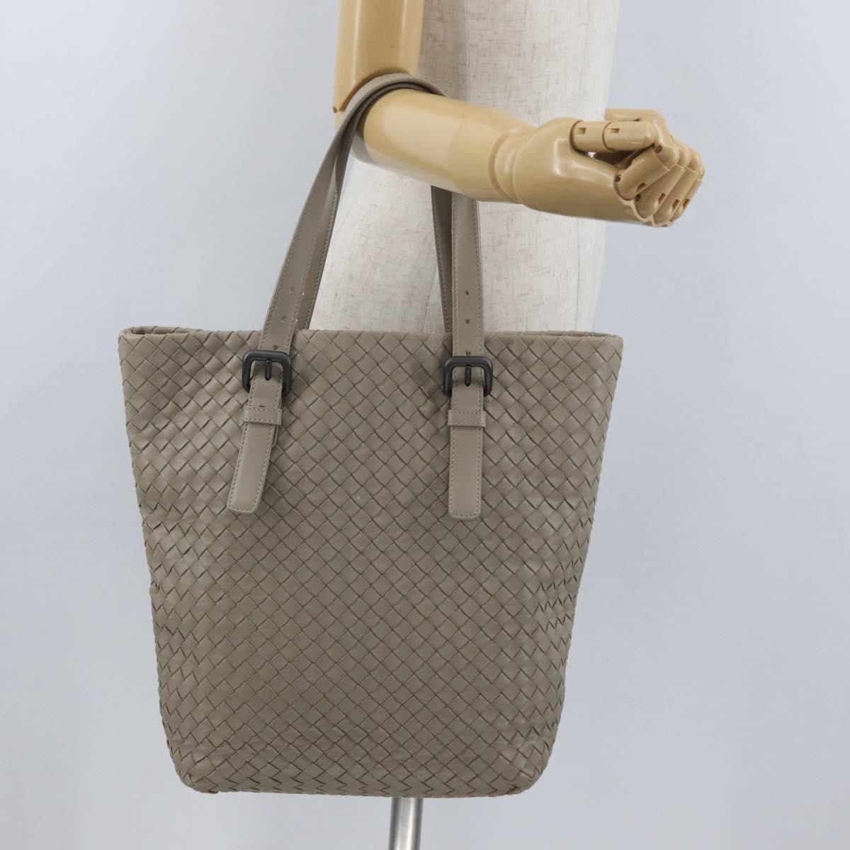 BOTTEGA VENETA INTRECCIATO Tote Bag Leather Beige Auth am10978V