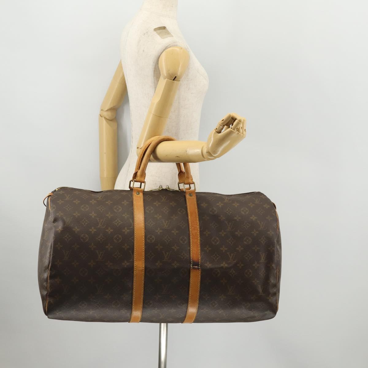 LOUIS VUITTON Monogram Keepall 55 Boston Bag M41424 LV Auth am10986