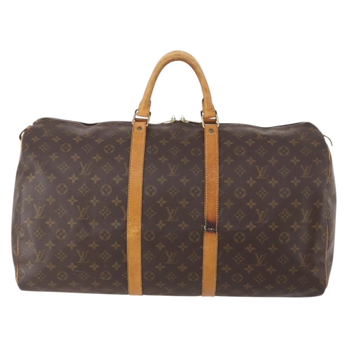 LOUIS VUITTON Monogram Keepall 55 Boston Bag M41424 LV Auth am10986