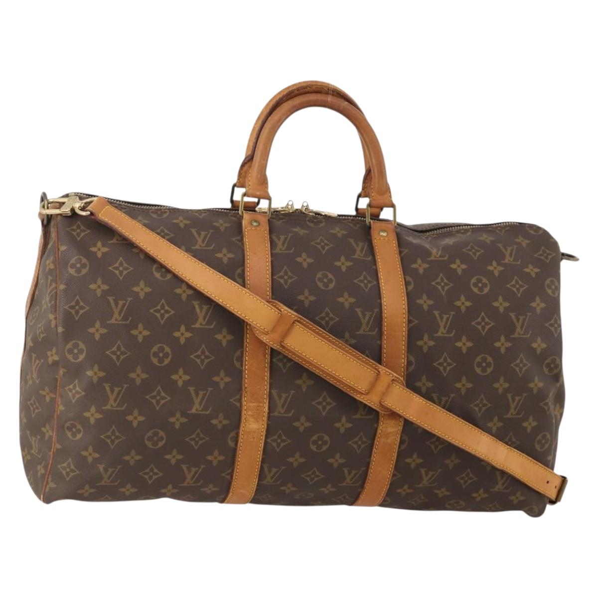 LOUIS VUITTON Monogram Keepall Bandouliere 50 Boston Bag M41416 LV Auth am10989