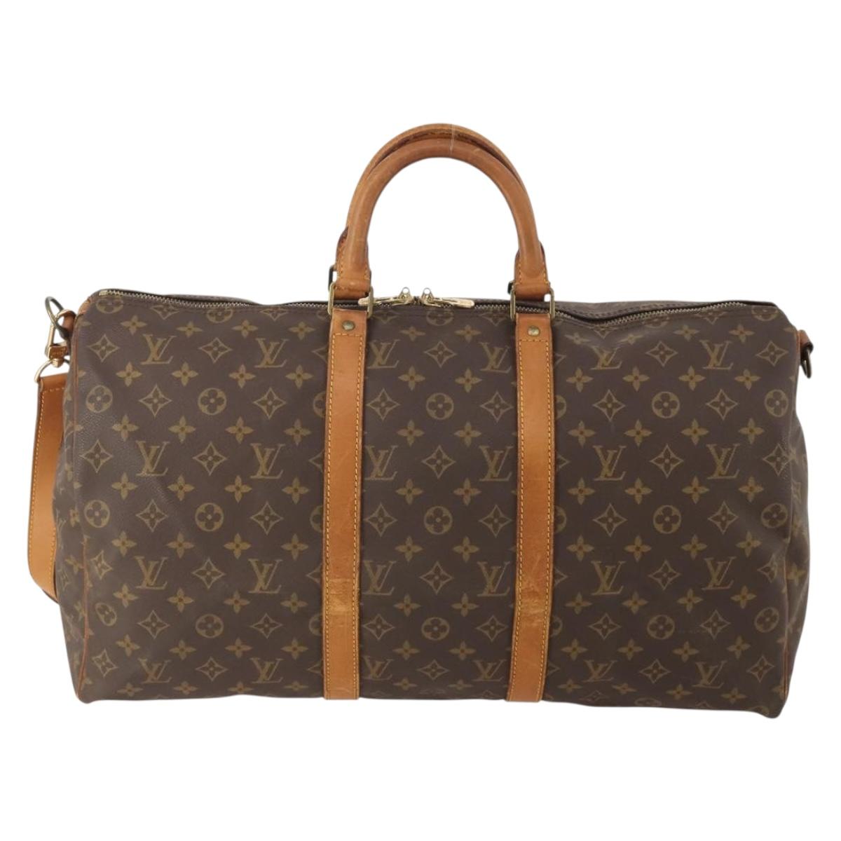LOUIS VUITTON Monogram Keepall Bandouliere 50 Boston Bag M41416 LV Auth am10989