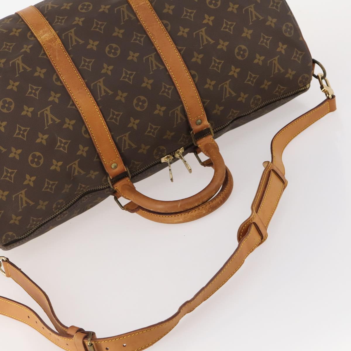 LOUIS VUITTON Monogram Keepall Bandouliere 50 Boston Bag M41416 LV Auth am10989