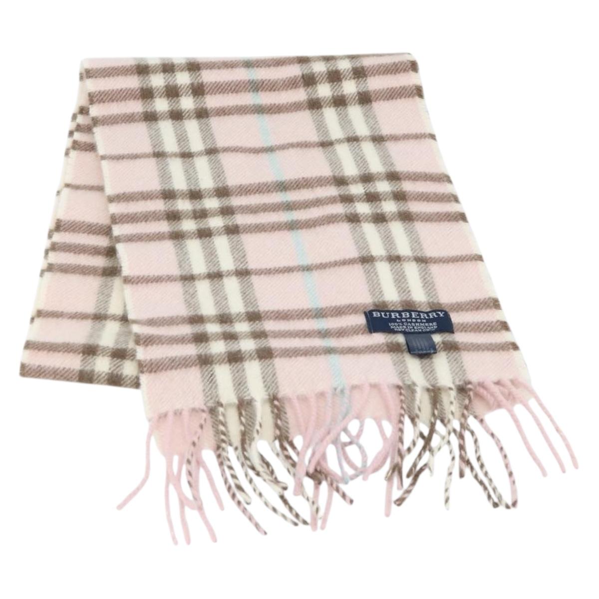 BURBERRY Nova Check Scarf Cashmere Pink Auth am10990