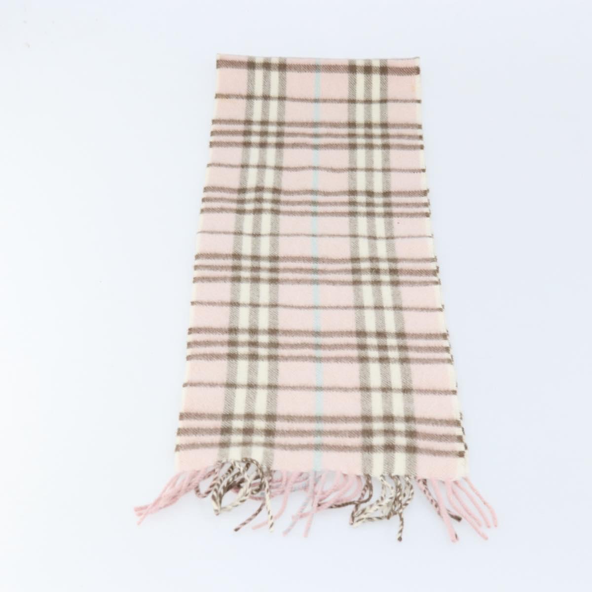BURBERRY Nova Check Scarf Cashmere Pink Auth am10990