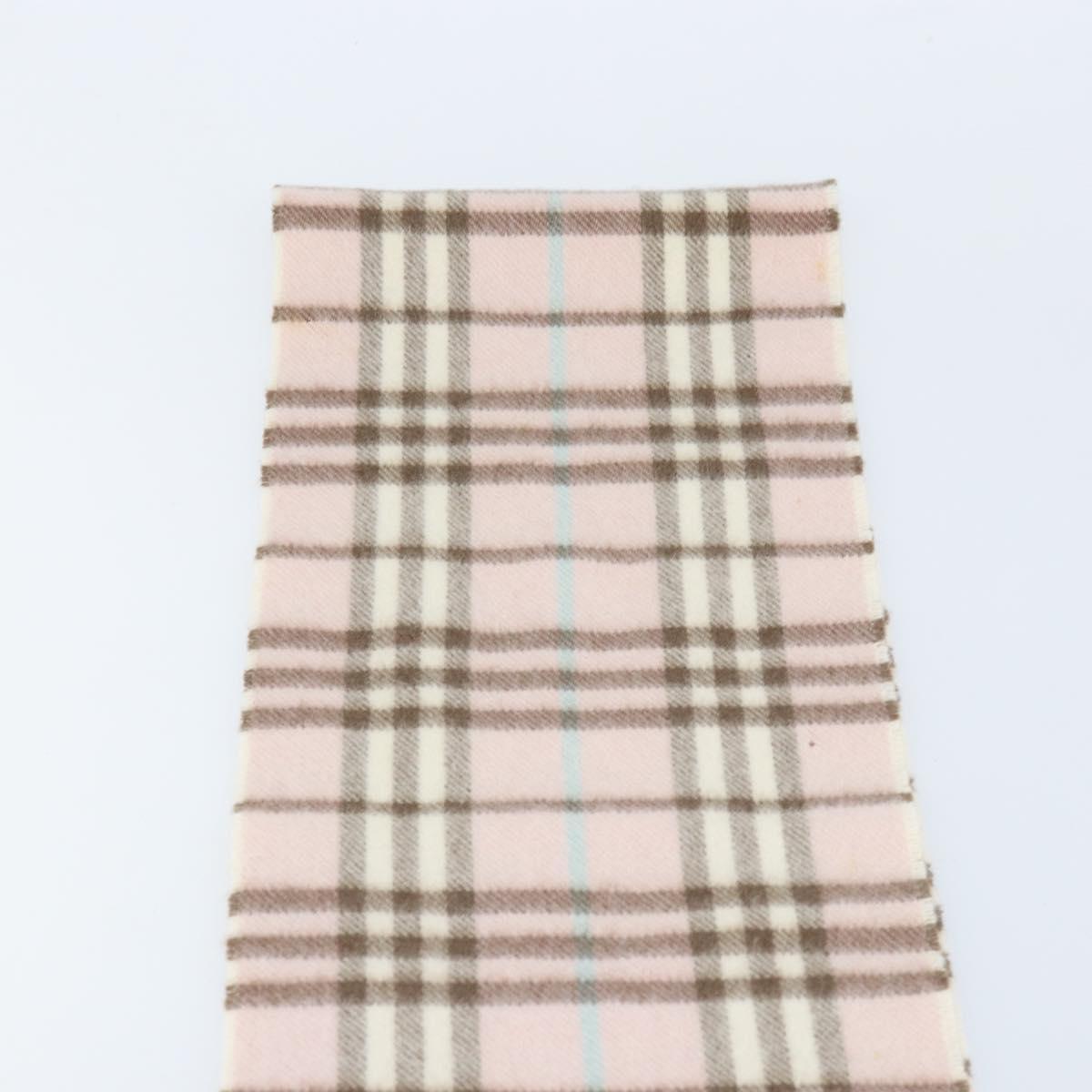 BURBERRY Nova Check Scarf Cashmere Pink Auth am10990