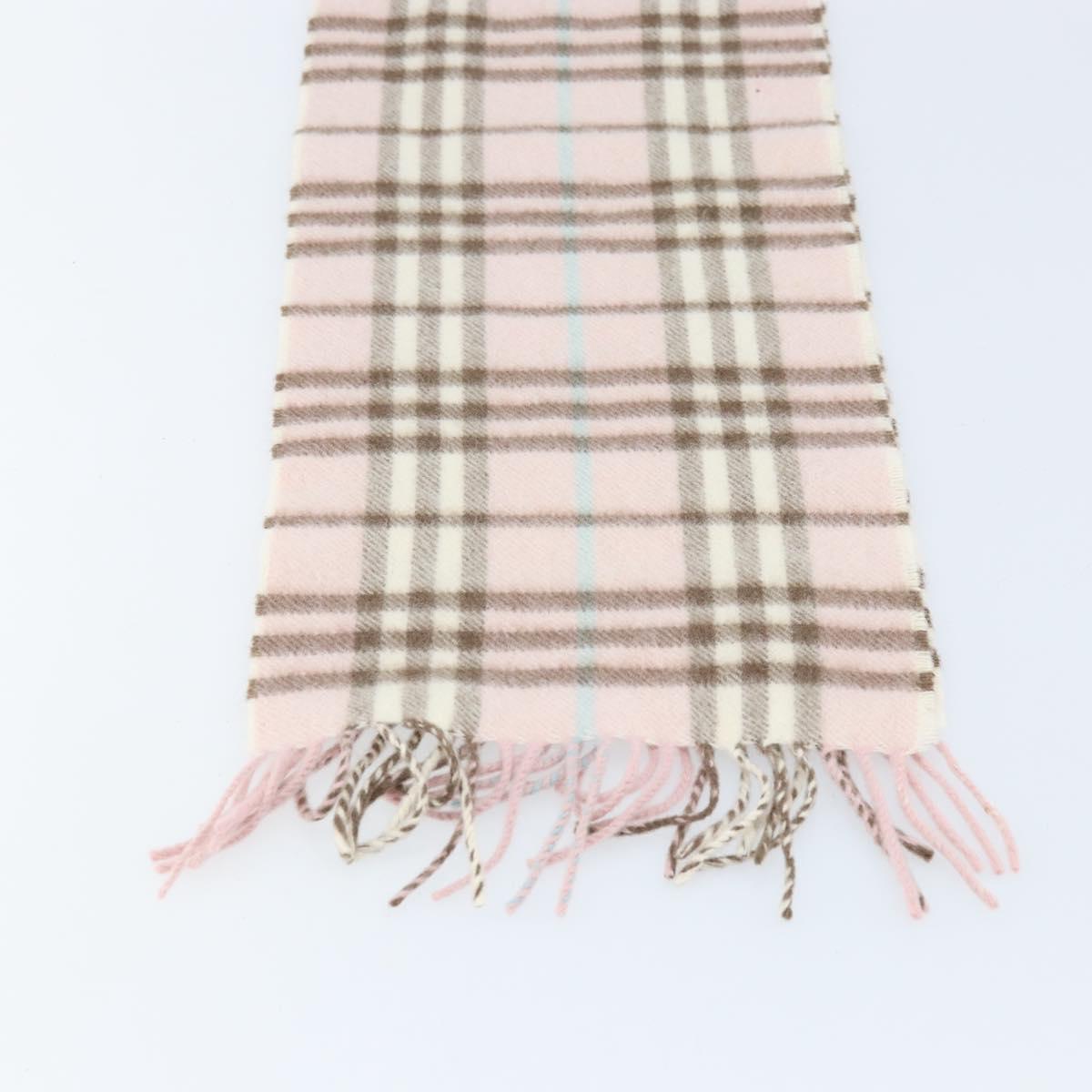 BURBERRY Nova Check Scarf Cashmere Pink Auth am10990