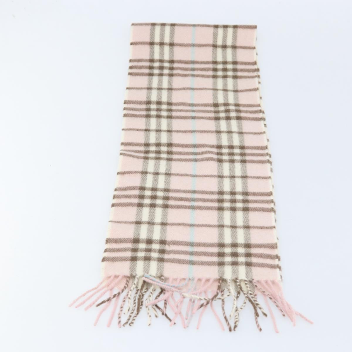 BURBERRY Nova Check Scarf Cashmere Pink Auth am10990
