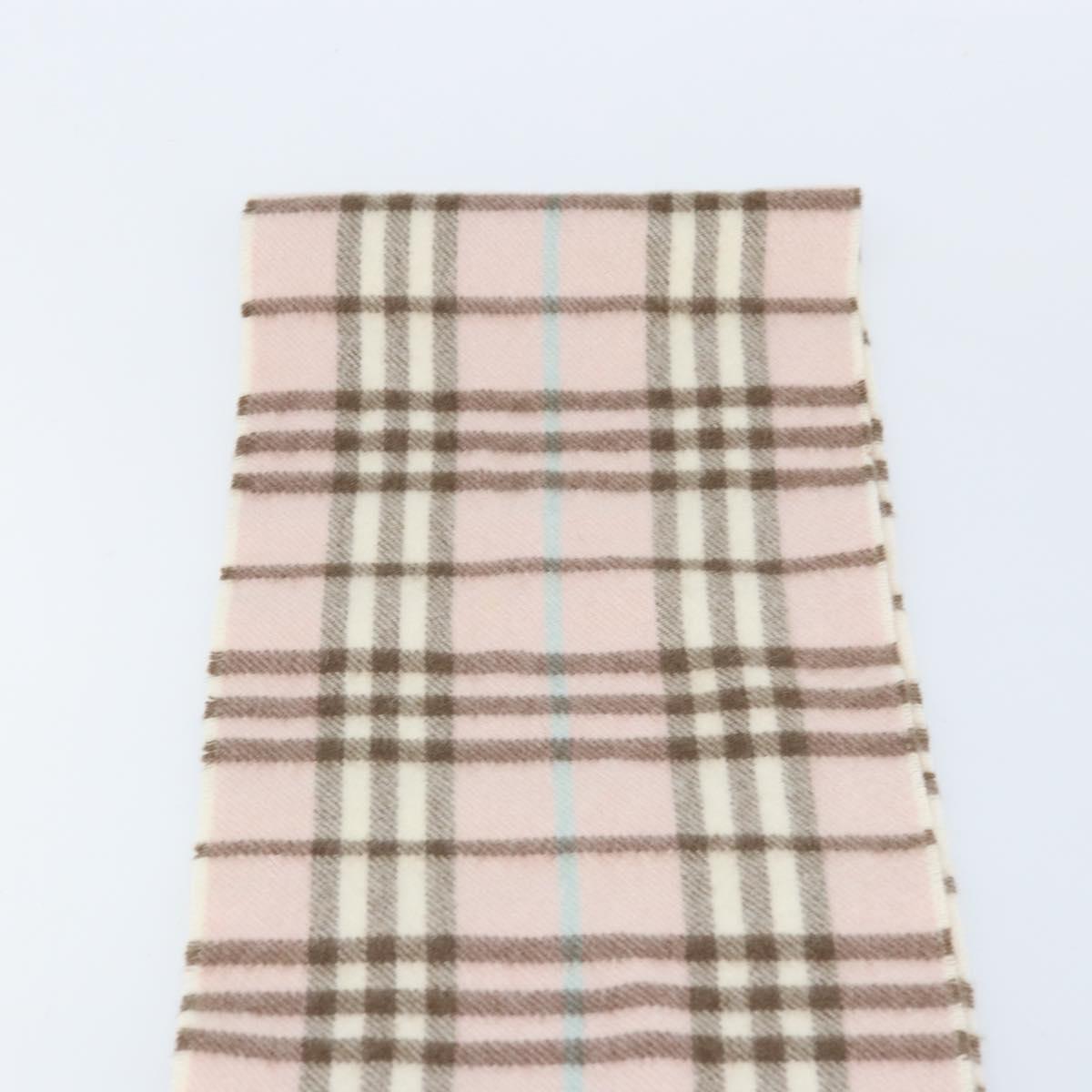 BURBERRY Nova Check Scarf Cashmere Pink Auth am10990