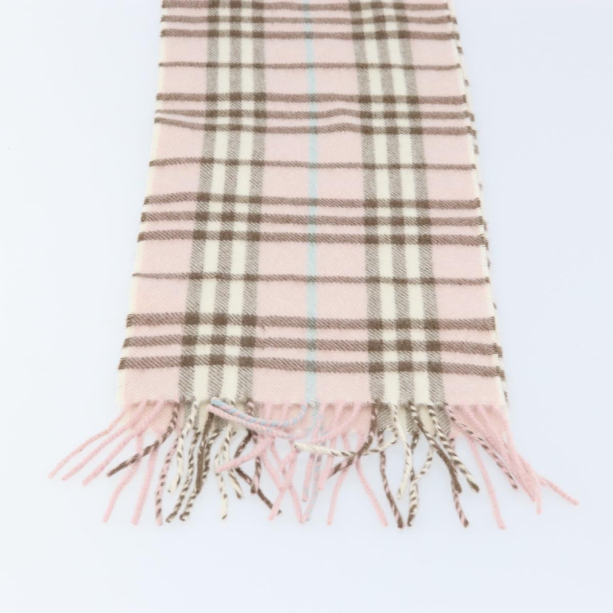 BURBERRY Nova Check Scarf Cashmere Pink Auth am10990