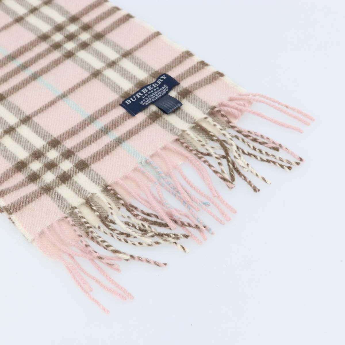 BURBERRY Nova Check Scarf Cashmere Pink Auth am10990