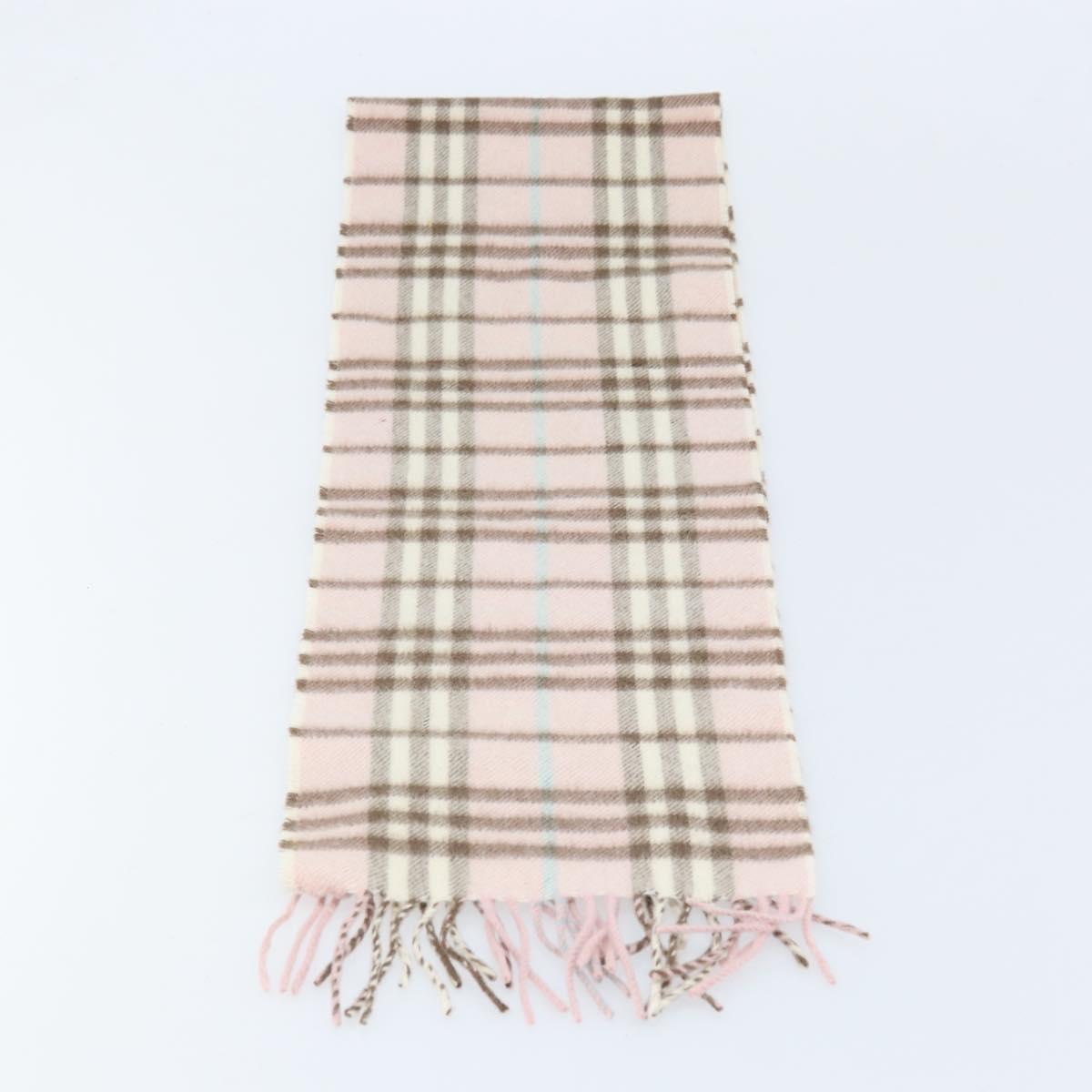 BURBERRY Nova Check Scarf Cashmere Pink Auth am10990