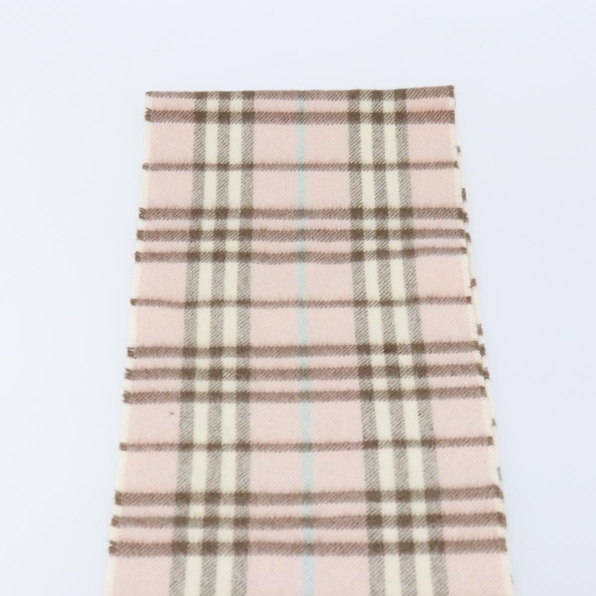 BURBERRY Nova Check Scarf Cashmere Pink Auth am10990