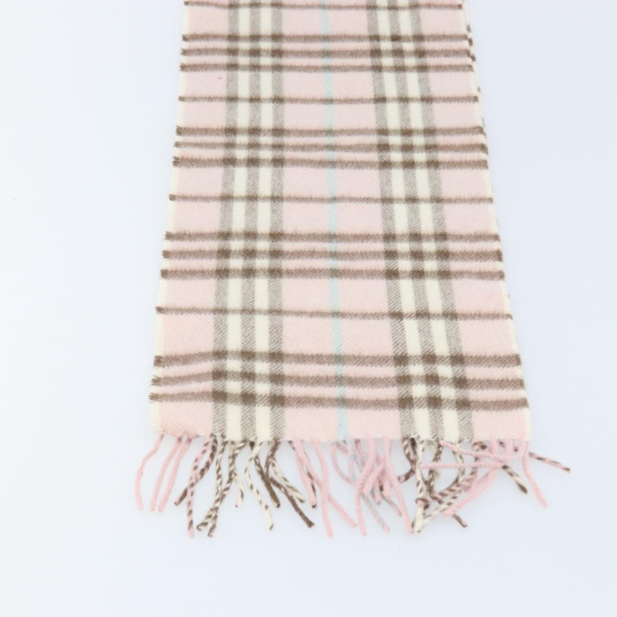 BURBERRY Nova Check Scarf Cashmere Pink Auth am10990